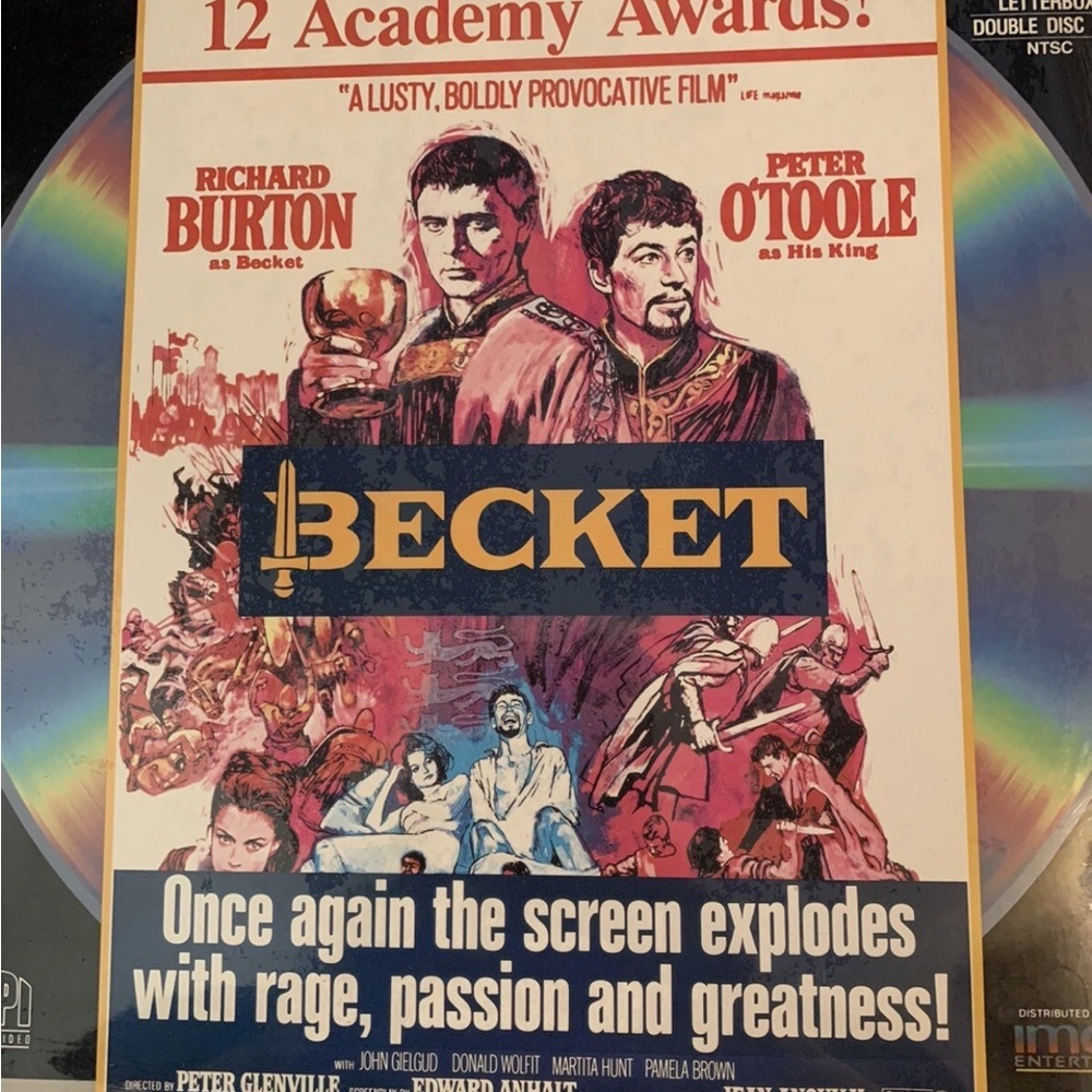 Becket‎ laserdisc movie Richard Burton and Peter O'Toole sealed